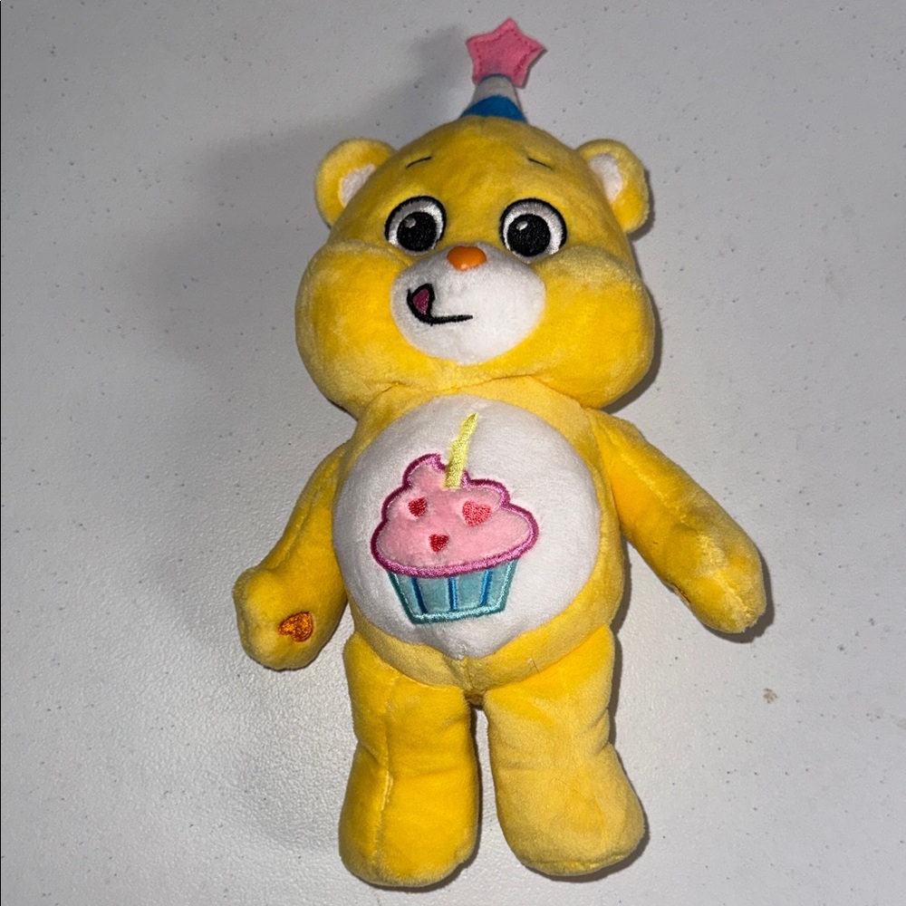 Care Bears Yellow Plush with Cupcake and Party Hat 9inch‎